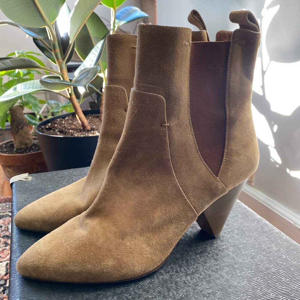 Veronica Beard Khaki Chelsea Boots